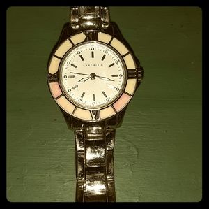 Anne Klien watch.   In colors white and silver.